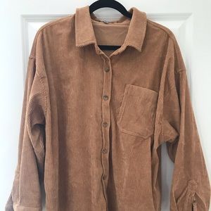 Vici corduroy button down shirt/thin shaket